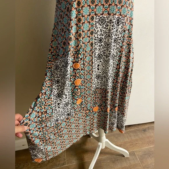 Anthropologie Maeve Lilt swing dress colorful jersey knit with pockets Large - Picture 10 of 13